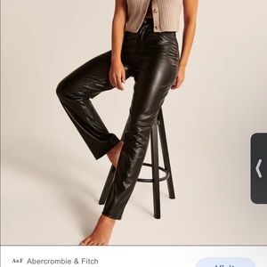 Abercrombie & Fitch Black Vegan Leather Curve Love Pants Size 27